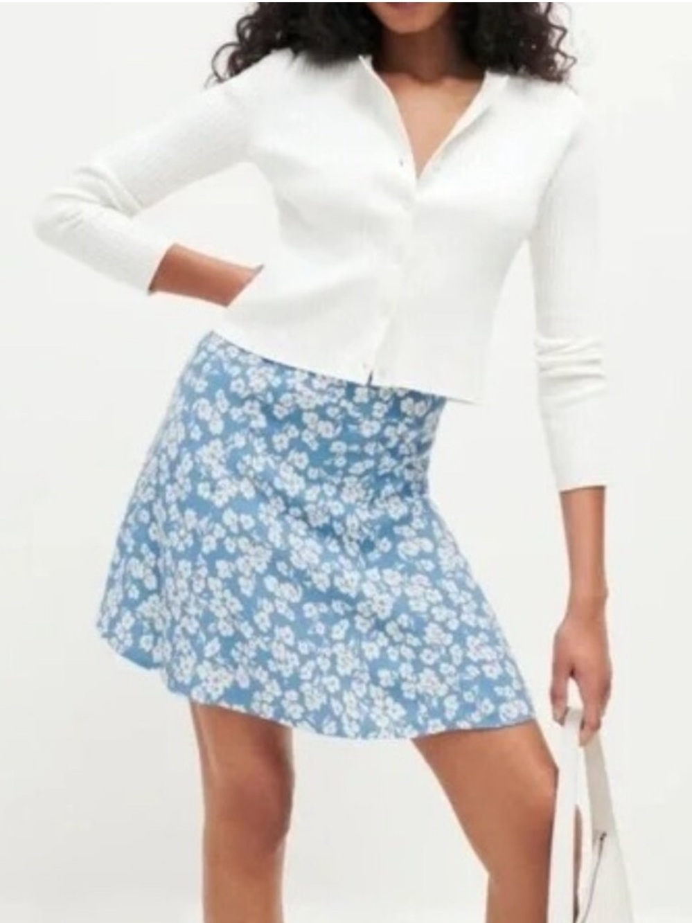 Reformation Flounce Blue Floral Circle Mini Skirt Size 0